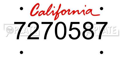 7270587 California License Plate