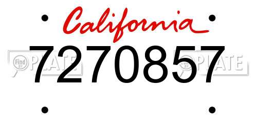 7270857 California License Plate