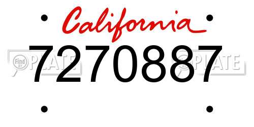 7270887 California License Plate