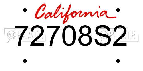 72708S2 California License Plate
