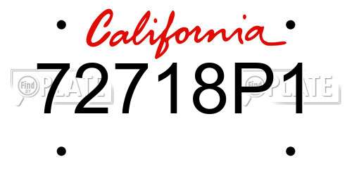 72718P1 California License Plate