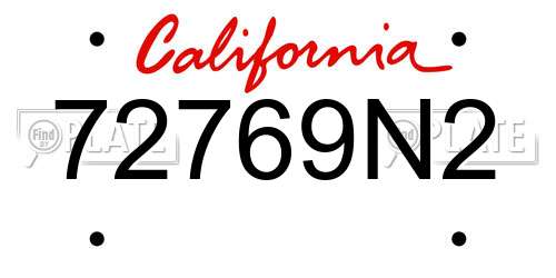 72769N2 California License Plate