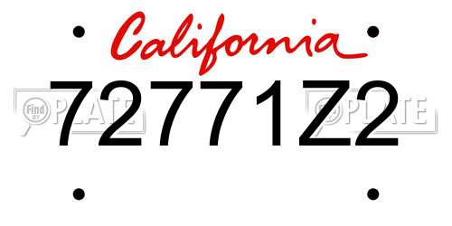 72771Z2 California License Plate