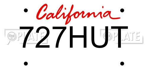 727HUT California License Plate