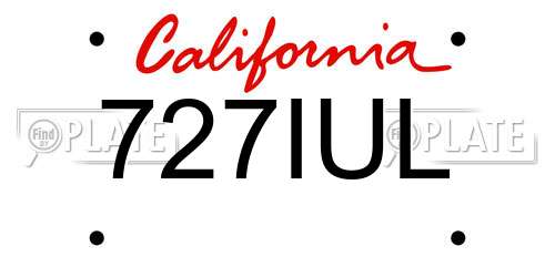 727IUL California License Plate