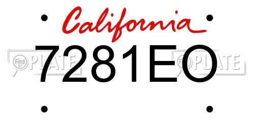 7281EO California License Plate