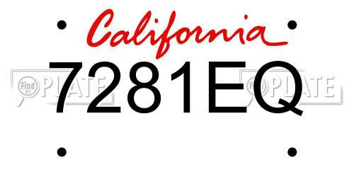 7281EQ California License Plate