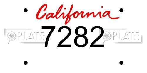 7282 California License Plate
