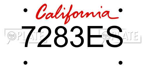 7283ES California License Plate