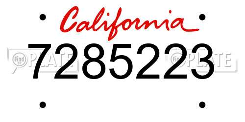 7285223 California License Plate