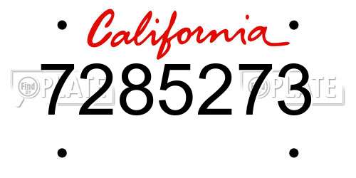 7285273 California License Plate
