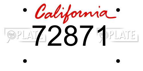 72871 California License Plate