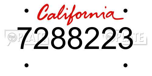 7288223 California License Plate