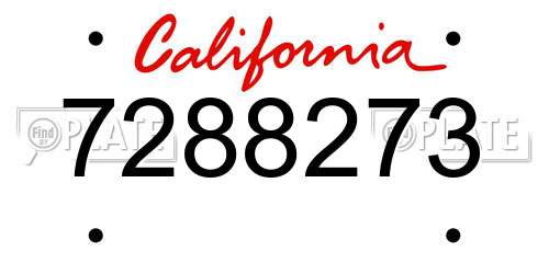 7288273 California License Plate