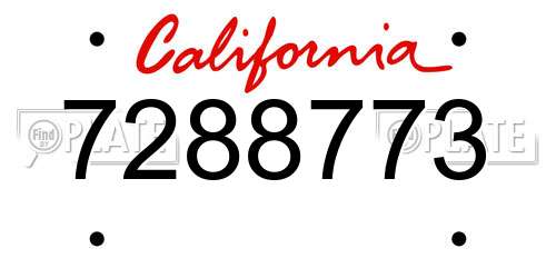 7288773 California License Plate
