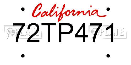 72TP471 California License Plate