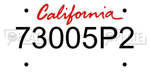 73005P2 California License Plate