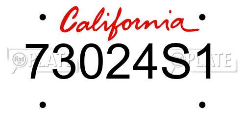73024S1 California License Plate