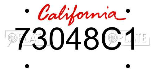 73048C1 California License Plate