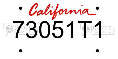 73051T1 California License Plate