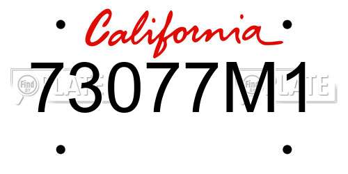 73077M1 California License Plate