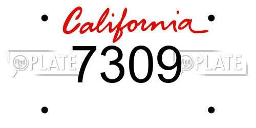 7309 California License Plate