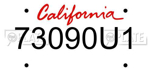 73090U1 California License Plate