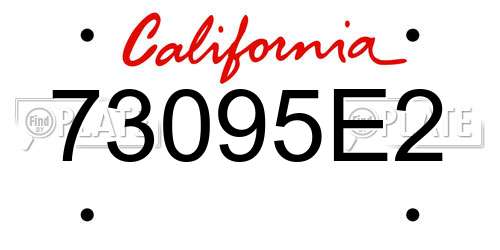 73095E2 California License Plate
