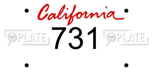731 California License Plate