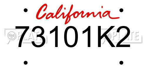 73101K2 California License Plate