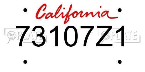 73107Z1 California License Plate