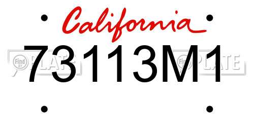 73113M1 California License Plate