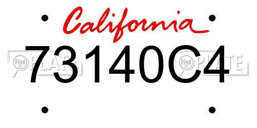 73140C4 California License Plate