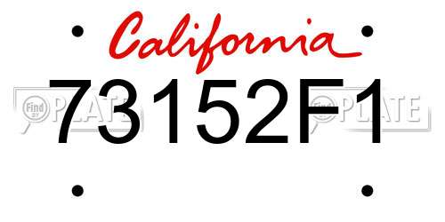 73152F1 California License Plate