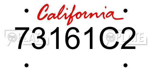 73161C2 California License Plate