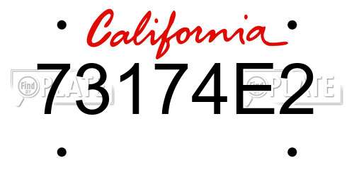 73174E2 California License Plate