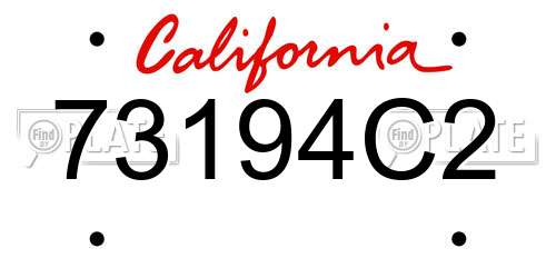 73194C2 California License Plate