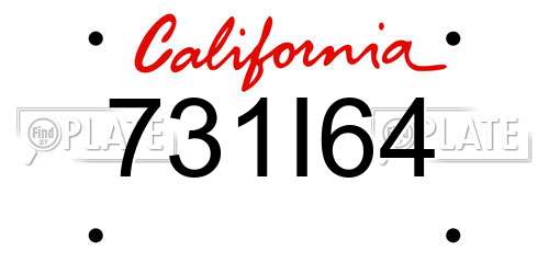 731I64 California License Plate