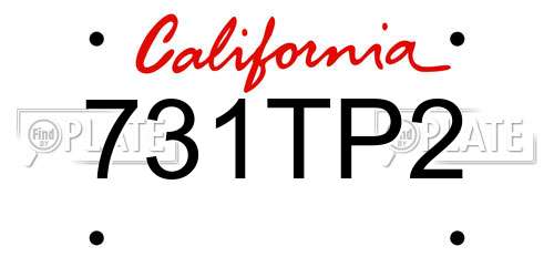 731TP2 California License Plate