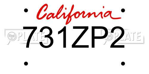 731ZP2 California License Plate