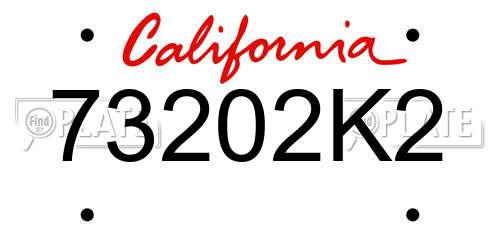 73202K2 California License Plate