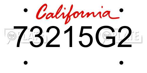 73215G2 California License Plate
