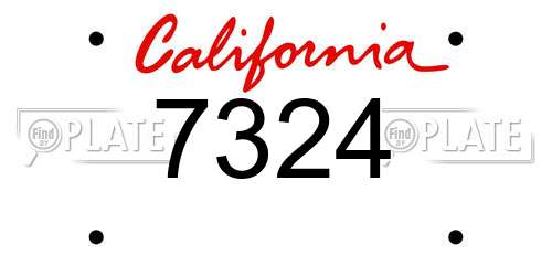 7324 California License Plate