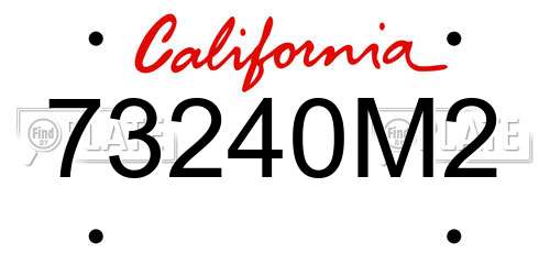 73240M2 California License Plate