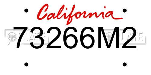 73266M2 California License Plate
