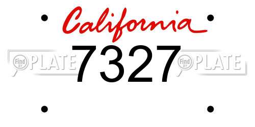 7327 California License Plate