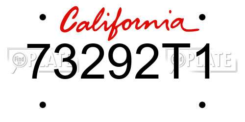73292T1 California License Plate