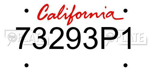 73293P1 California License Plate