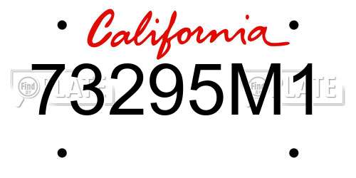73295M1 California License Plate