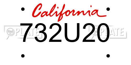732U20 California License Plate